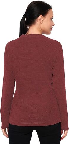 Merino Wool Base Layer Women - 100% Merino Wool Shirt Women Thermal Underwear Long Sleeve T-Shirt for Hiking (Medium, 170 Raspberry Weaved) in Kuwait