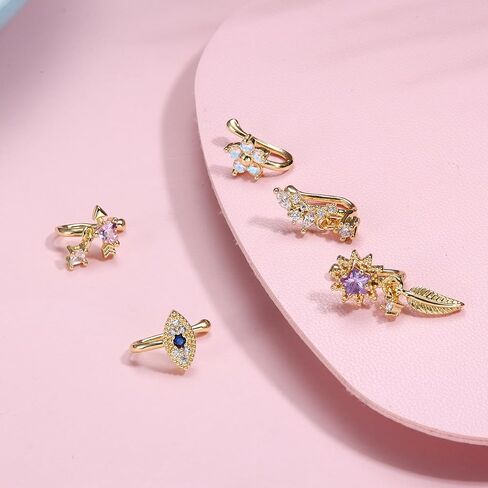 Subiceto 12 قطعة من حلقات الأنف المزيفة للنساء، أصفاد الأنف المتدلية، مشبك صناعي على حلقة الأنف للأنف غير المثقوب ذهبي in Kuwait