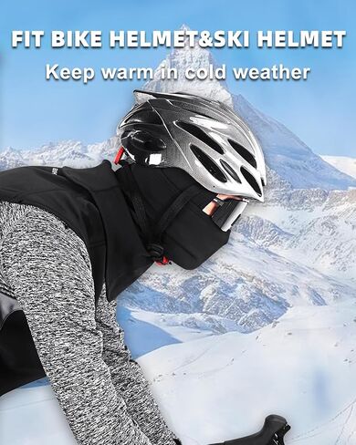 SoeKewo بالاكلافا قناع التزلج الشتوي مقاوم للرياح الرقبة الدافئة الصوف قناع الوجه الحراري يغطي للطقس البارد التزلج على الدراجات النارية ركوب الدراجات الرجال النساء، أسود in Kuwait