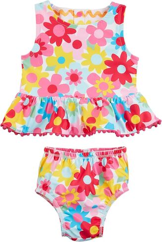 Mud Pie Girls' Standard Rainbow Reversible Two Piece with Headband in Kuwait