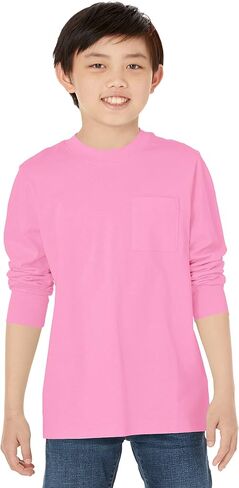 Amazon Essentials Unisex Kids and Toddlers' Long-Sleeve Rib Cuff T-Shirt, Pack of 2 in Saudi Arabia