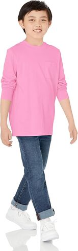 Amazon Essentials Unisex Kids and Toddlers' Long-Sleeve Rib Cuff T-Shirt, Pack of 2 in Saudi Arabia