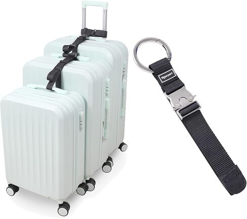 Vigorport إضافة أحزمة الأمتعة للحقيبة، حزام قابض السترة لحقيبة الظهر للسفر، حزام حقيبة الأمتعة، إضافة حقيبة ملحقات مرفقة قابلة للتعديل لتوصيل أمتعتك الثلاثة معًا وإكسسوارات السفر in Kuwait