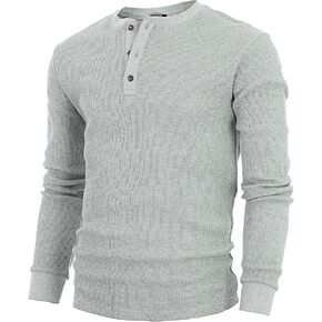 GIVON Mens Slim Fit Casual Lightweight Waffle Henley Shirt in Saudi Arabia