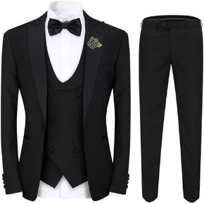 Cloudstyle Mens Suit Solid Color Formal Business One Button 3-Piece Suit Wedding Slim Fit in Kuwait