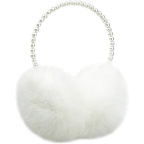 Naimo Women's Faux Fur Earmuffs Colorful Soft Plush Pearl Headband Outdoor Winter Ear Warmers Covers for Cold Weather