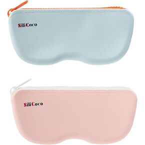 DODAMOUR 2 Pack Sunglasses Case Zipper, Silicone Eyeglasses Case, Portable Travel Glasses Organizer Box for Men and Women in Kuwait