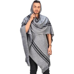 INTI ALPACA غطاء رأس الألبكة للرجال باللون الرمادي "النيلي" - عباءة المعطف in Kuwait