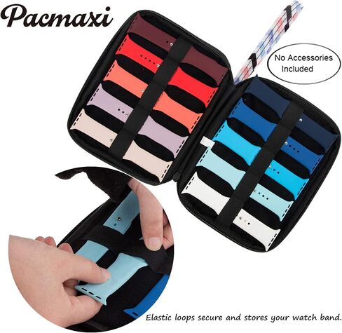 منظم تخزين حزام الساعة من PACMAXI يحمل 10 أحزمة للساعة، وحقيبة حمل لأشرطة ساعة السفر، وحقيبة تخزين لسوار الساعة، (رمادي داكن) in Kuwait