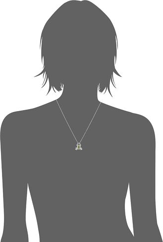 Amazon Essentials womens Sterling Silver Genuine Peridot Frog Pendant Necklace, 18" in Saudi Arabia