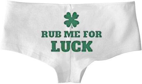 Rub for Luck Women's Boy Short Panty Sexy Irish White St Patty's Day Lingerie in Saudi Arabia