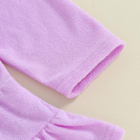 Girls Swim Cover Up Kid Hooded Zip-Up Terry Swimsuit Coverup Towel Bathing Suit Bathrobe Pool Swim Beach Robe Dress (Z Purple, 3-4 Years) in Saudi Arabia
