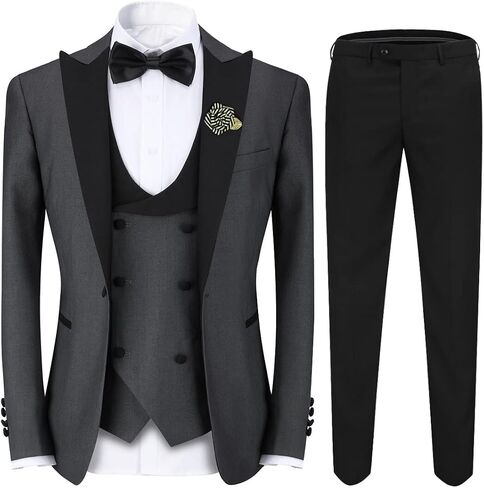 Cloudstyle Mens Suit Solid Color Formal Business One Button 3-Piece Suit Wedding Slim Fit in Saudi Arabia