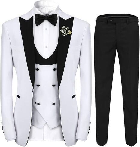 Cloudstyle Mens Suit Solid Color Formal Business One Button 3-Piece Suit Wedding Slim Fit in Saudi Arabia