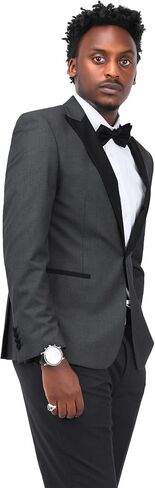 Cloudstyle Mens Suit Solid Color Formal Business One Button 3-Piece Suit Wedding Slim Fit in Saudi Arabia