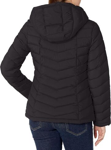 HFX Women's Short Stretch Quilted Jacket Front Zipper Hand Pockets Water Resistant 26" Coat in Kuwait