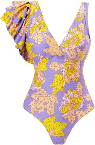 Women's One Piece Swimsuit with Beach Cover up Wrap Skirt Floral Tummy Control Tankini Set 2 Piece Swimsuit Outfits in Kuwait