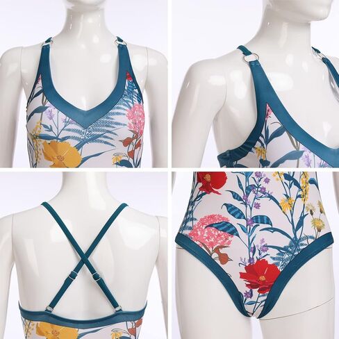 Women's One Piece Swimsuit with Beach Cover up Wrap Skirt Floral Tummy Control Tankini Set 2 Piece Swimsuit Outfits in Kuwait