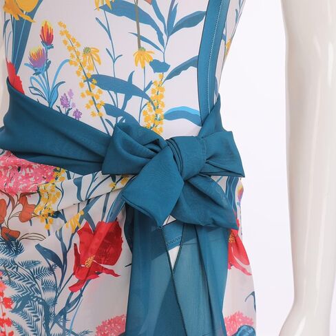 Women's One Piece Swimsuit with Beach Cover up Wrap Skirt Floral Tummy Control Tankini Set 2 Piece Swimsuit Outfits in Kuwait