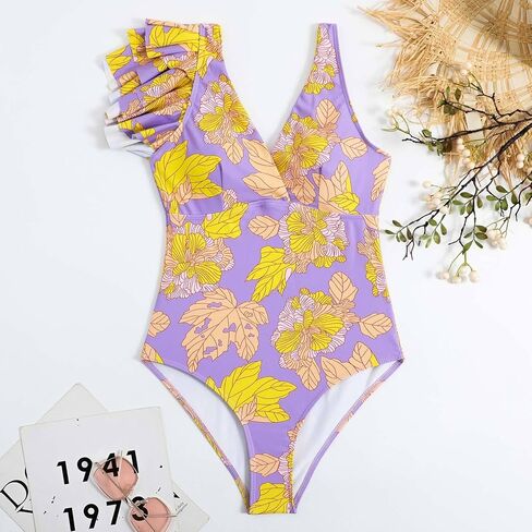 Women's One Piece Swimsuit with Beach Cover up Wrap Skirt Floral Tummy Control Tankini Set 2 Piece Swimsuit Outfits in Kuwait