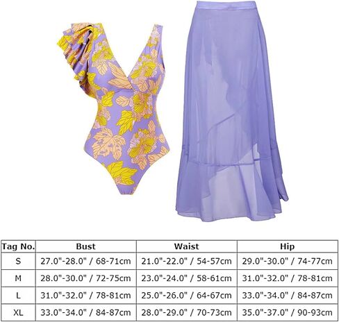 Women's One Piece Swimsuit with Beach Cover up Wrap Skirt Floral Tummy Control Tankini Set 2 Piece Swimsuit Outfits in Kuwait