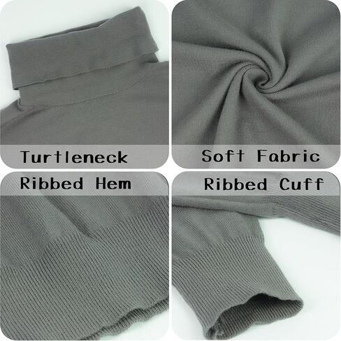 OPREXO Women's Turtleneck Sweater Long Sleeve Lightweight Pullover Knit Tops in Kuwait