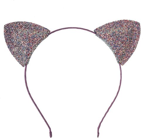 Lirila Double-Side Sparkly Glitter Sequin Ear Headbands 5 Pcs Kitty Leopard Print for Women and Girls Metal Hoop Shiny Hairbands for Festival Party Decorations and Cosplay Makeup in Kuwait