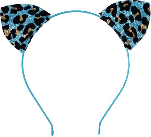 Lirila Double-Side Sparkly Glitter Sequin Ear Headbands 5 Pcs Kitty Leopard Print for Women and Girls Metal Hoop Shiny Hairbands for Festival Party Decorations and Cosplay Makeup in Kuwait