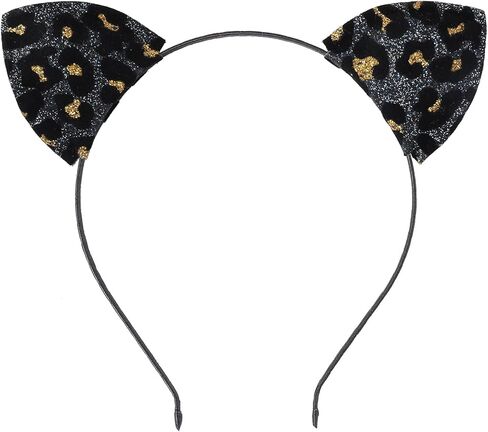 Lirila Double-Side Sparkly Glitter Sequin Ear Headbands 5 Pcs Kitty Leopard Print for Women and Girls Metal Hoop Shiny Hairbands for Festival Party Decorations and Cosplay Makeup in Kuwait