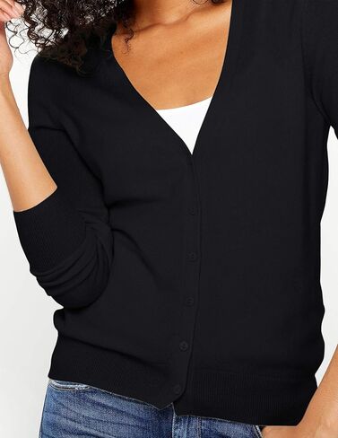 State Cashmere Women's 100% Pure Cashmere Button Front V-Neck Cardigan Long Sleeve Sweater in Kuwait