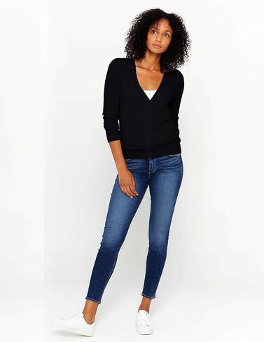 State Cashmere Women's 100% Pure Cashmere Button Front V-Neck Cardigan Long Sleeve Sweater in Kuwait