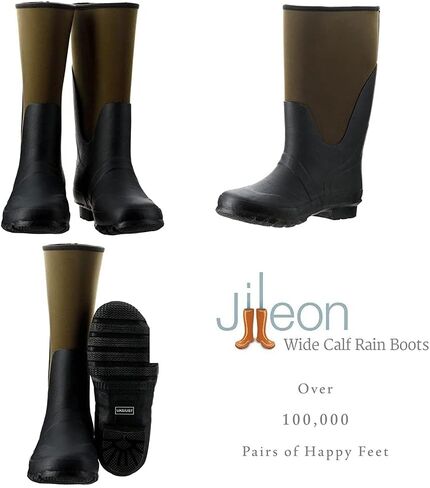 Jileon Wide Calf Warm Insulated Neoprene Rain Boots for Men & Women - up to 20 inch Calf - Wide in Foot and Calf in Saudi Arabia