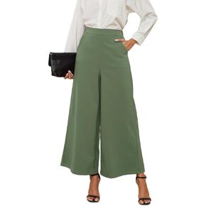 Rasutina High Waisted Palazzo Pants for Women Dressy Wide Leg Work Pants Casual Trousers