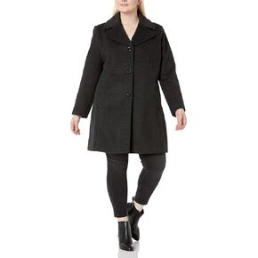 Larry Levine Women's Plus-Size Single-Breasted Wool Coat in Saudi Arabia