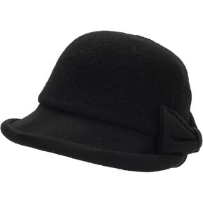 Bowler Cloche Hats for Women 1920S Vintage Wool Church Hat Winter Bucket Hat with Bow in Kuwait