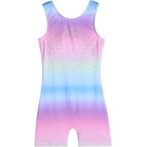 Zaclotre الجمباز ثياب للفتيات جوفاء الظهر Biketards Unitard طفل قطعة واحدة سباركلي الرقص الزي in Kuwait