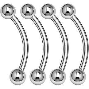 KJM Fashion 4 قطعة منحني الحديد الكرة الحاجب الرخ الغضروف الزنمة أقراط Daith ثقب المجوهرات اختيار الحجم واللون in Kuwait