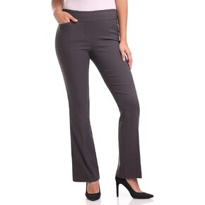 Rekucci Women's Stretchy Flare Leg Pull-On Dress Pants with Pockets for Office Work Business, Regular 32L in Saudi Arabia