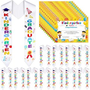 24 قطعة من وشاح التخرج للأطفال في رياض الأطفال مع دبلومة رياض الأطفال مع 12 قطعة من وشاح التخرج من رياض الأطفال و12 قطعة من دبلومة رياض الأطفال للأطفال والطلاب والمعلمين وإمدادات التخرج in Kuwait