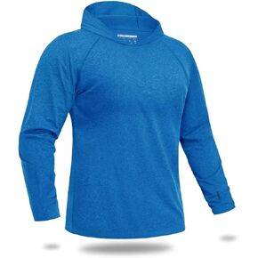 قمصان Boladeci الرجالية للحماية من الطفح الجلدي مع غطاء للرأس وأكمام طويلة بعامل حماية من أشعة الشمس 50+ للحماية من الشمس، قمصان سباحة سريعة الجفاف بعامل حماية من الشمس للرجال in Kuwait