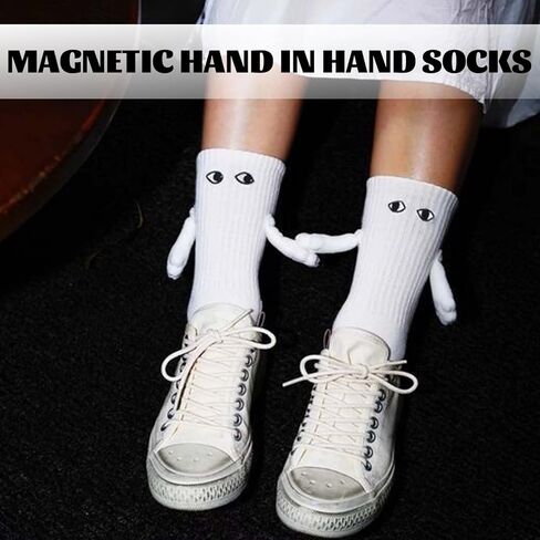 KJMYYXGS 2/3 Pair Hand in Hand Socks Funny Magnetic Hand Holding Family Socks Couple Mid-Tube Friendship Novelty Socks in Saudi Arabia