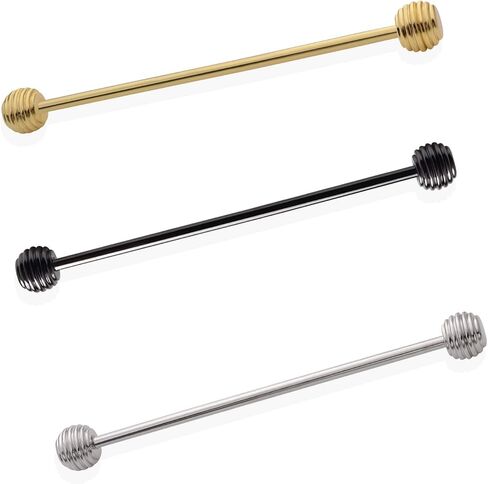 YYBONNIE 3PCS Men's Copper Barbell Collar Bar Pins Shirts Tie Pins Necktie Pin Stick Collar Stays Brooch in Saudi Arabia