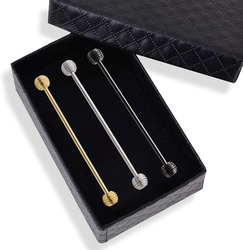YYBONNIE 3PCS Men's Copper Barbell Collar Bar Pins Shirts Tie Pins Necktie Pin Stick Collar Stays Brooch in Saudi Arabia