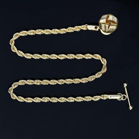 VVCome Men's Metal Knot Lapel Chain for Suit Gold Silver Celtic Knots Lapel Pins Brooch with Tassel Suit Accessories in Kuwait