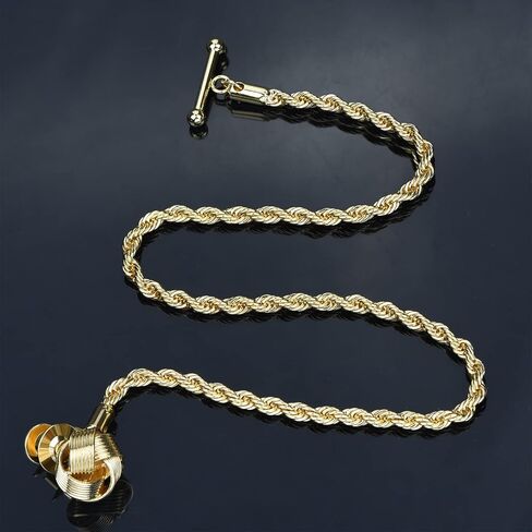 VVCome Men's Metal Knot Lapel Chain for Suit Gold Silver Celtic Knots Lapel Pins Brooch with Tassel Suit Accessories in Kuwait