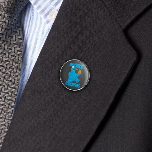 Sesame Street Cookie Monster More Cookies Metal 1.1" Tie Tack Hat Lapel Pin Pinback, Multicolored in Saudi Arabia