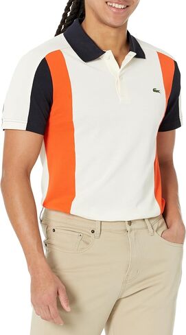 Lacoste Men's Short Sleeve Tri-Color Polo Shirt in Saudi Arabia