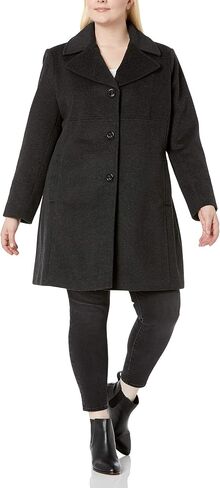 Larry Levine Women's Plus-Size Single-Breasted Wool Coat in Saudi Arabia