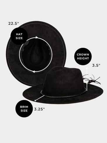 San Diego Hat Co. Women's Faux Suede Wide Brim Fedora with Tassel Back Bow in Saudi Arabia