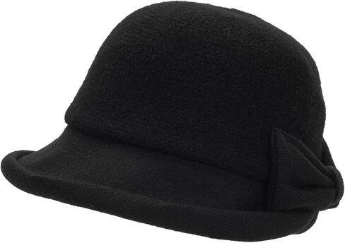Bowler Cloche Hats for Women 1920S Vintage Wool Church Hat Winter Bucket Hat with Bow in Kuwait